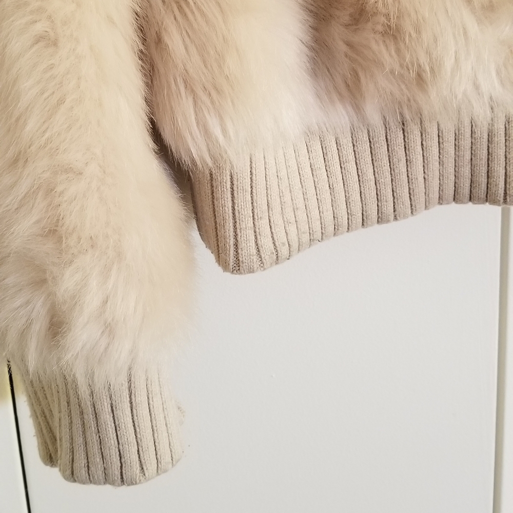 White Faux Fur Bomber Jacket - Picture 8 of 8